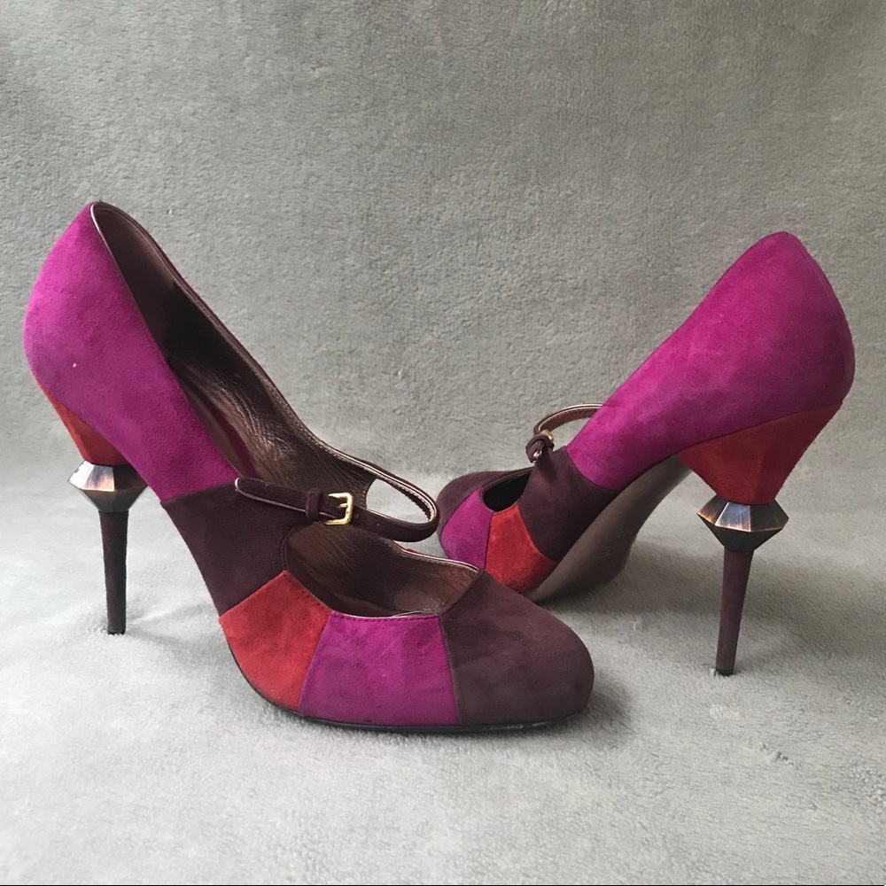 Miu Miu suede color block pumps Authentic